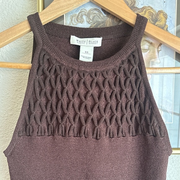 White House Black Market Silk Blend High Neck Tank Top - Picture 3 of 7